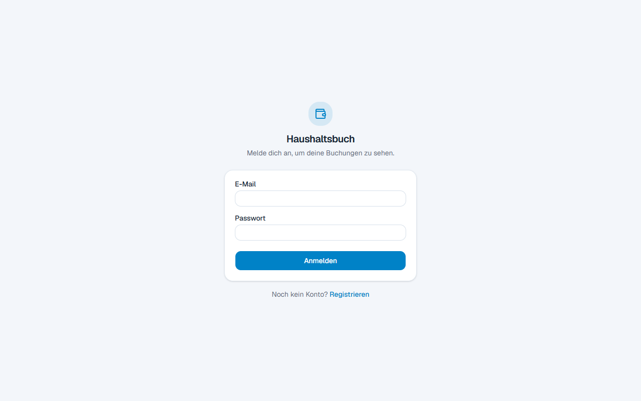 Screenshot: Haushaltsbuch — Finanz-Tracking Web-App