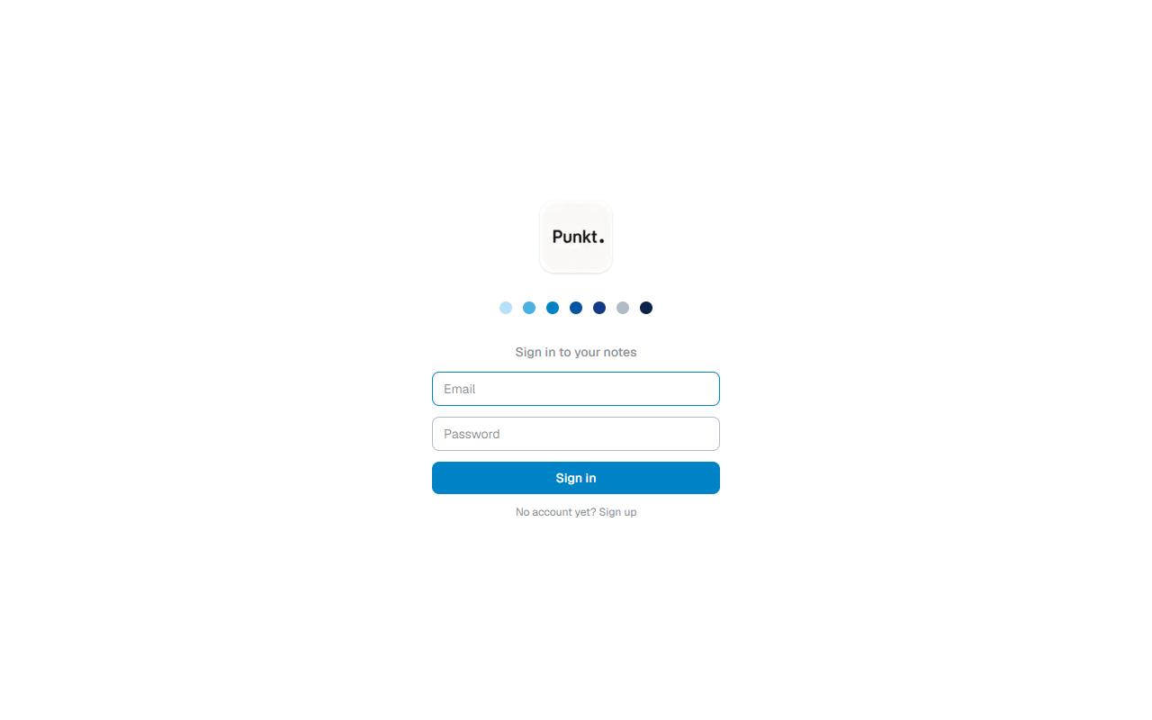 Screenshot: Punkt — Minimalistische Notiz-App